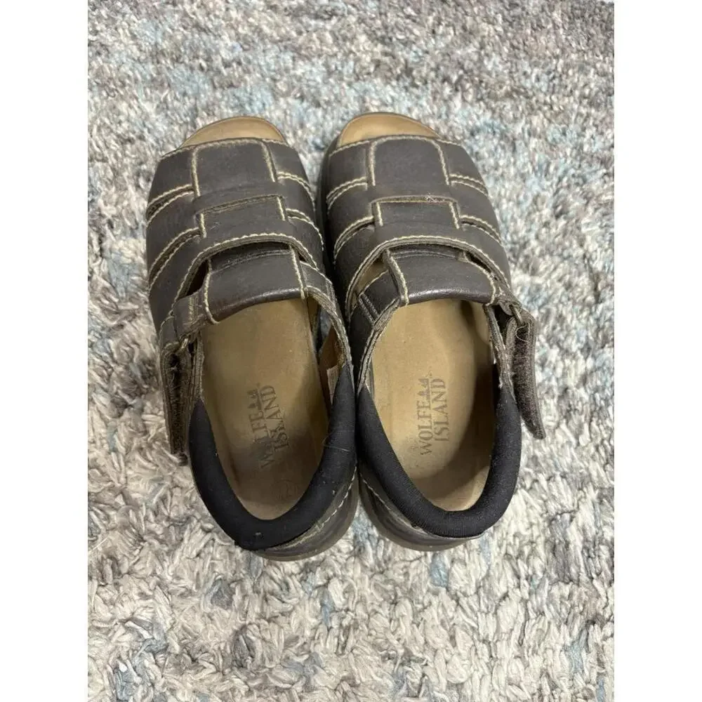 Wolfe Island Shoes Mens 7.5 Chunky Y2K Fisherman Grunge 90s Heavy Open Toe